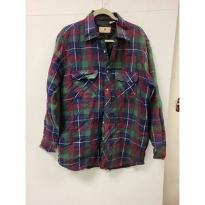 Northwest Territory Mens LT‎ Plaid Flannel Shirt Jacket Quilted Lined Coat